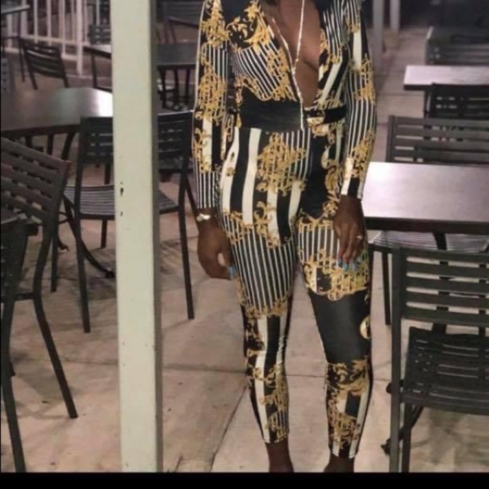 Deep v cut jumpsuit